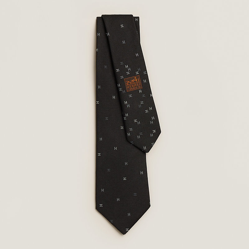 HERMES ネクタイ　H柄 Spread H tie - Black | Hermès Macau SAR